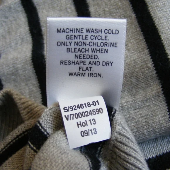 Banana Republic Sweater Hoodie Striped Gray Navy Blue Small S EUC - Picture 11 of 12